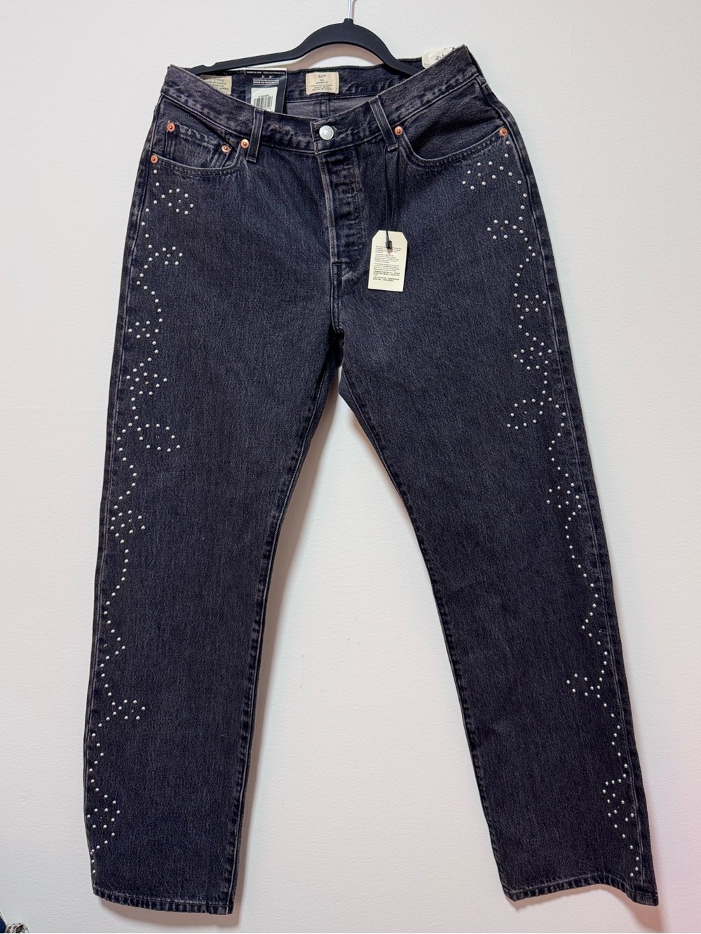 Vintage 501® '90S WOMEN'S JEANS BLACK embellished - Size 29 x 32
